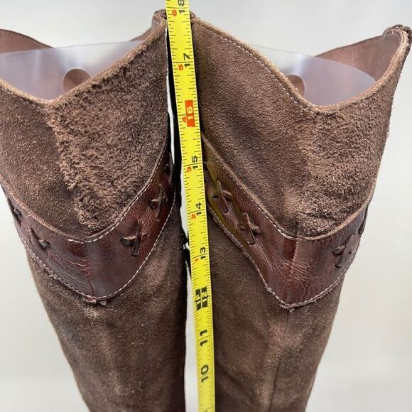 BED/STU Midge Cobbler Series Leather and Suede Distressed Western Riding Boots - Picture 11 of 16